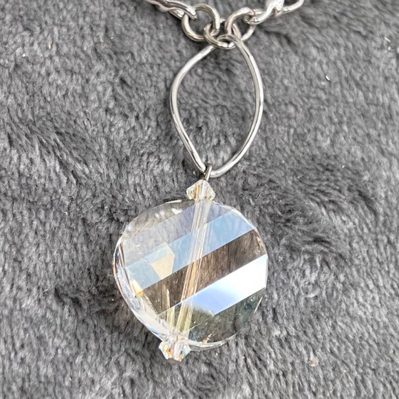 Eric Andrew Collection Crystal Pendant Necklace Silver Tone Chain 21 in Sparkles - Picture 2 of 8